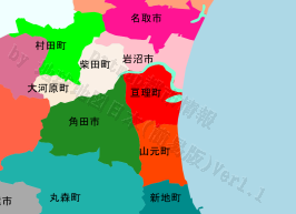 亘理町の位置を示す地図