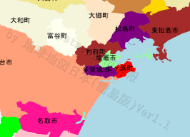 七ヶ浜町の位置を示す地図