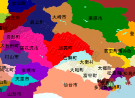 加美町の位置を示す地図