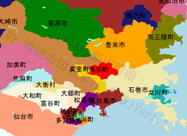 涌谷町の位置を示す地図