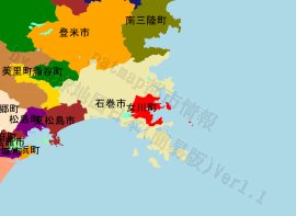 女川町の位置を示す地図