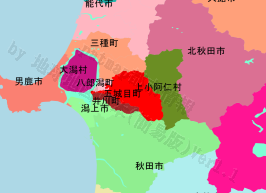 五城目町の位置を示す地図