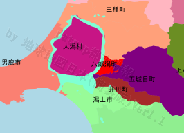 八郎潟町の位置を示す地図