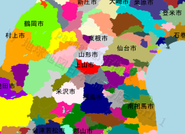 上山市の位置を示す地図