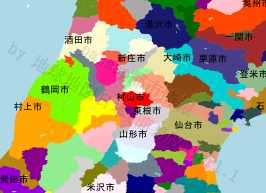 村山市の位置を示す地図