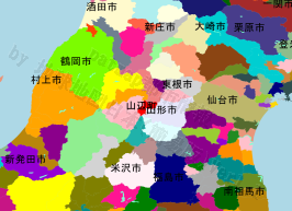山辺町の位置を示す地図
