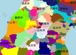 中山町の位置を示す地図