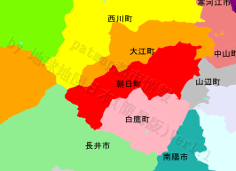 朝日町の位置を示す地図