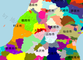 大江町の位置を示す地図