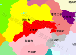 大江町の位置を示す地図