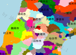 大石田町の位置を示す地図