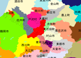 大蔵村の位置を示す地図