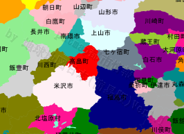 高畠町の位置を示す地図