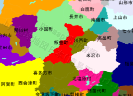 飯豊町の位置を示す地図