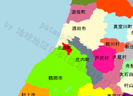 三川町の位置を示す地図