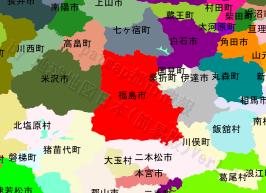 福島市の位置を示す地図