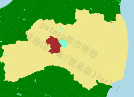 会津若松市の位置を示す地図