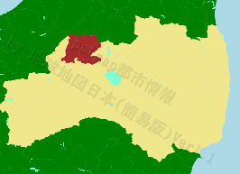 喜多方市の位置を示す地図