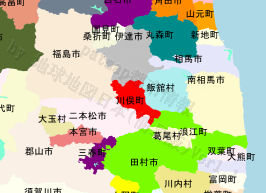 川俣町の位置を示す地図