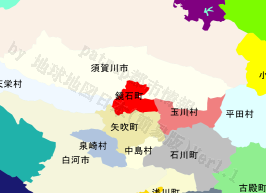 鏡石町の位置を示す地図