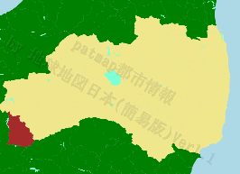 檜枝岐村の位置を示す地図
