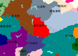 檜枝岐村の位置を示す地図