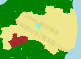 南会津町の位置を示す地図