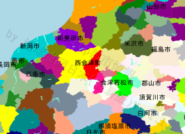 西会津町の位置を示す地図