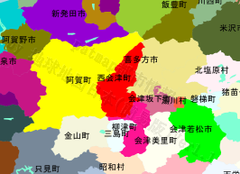 西会津町の位置を示す地図