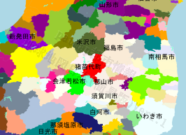 猪苗代町の位置を示す地図