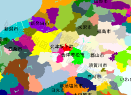 会津坂下町の位置を示す地図