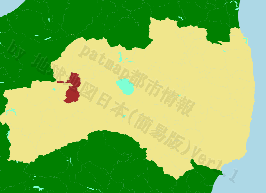 柳津町の位置を示す地図