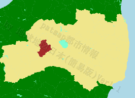 会津美里町の位置を示す地図