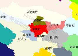 矢吹町の位置を示す地図