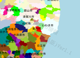 鮫川村の位置を示す地図