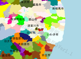 玉川村の位置を示す地図