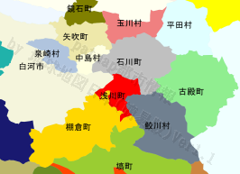 浅川町の位置を示す地図