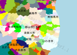 三春町の位置を示す地図