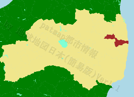 浪江町の位置を示す地図