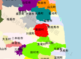 飯舘村の位置を示す地図