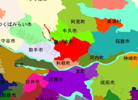 龍ケ崎市の位置を示す地図