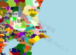 潮来市の位置を示す地図