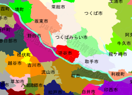 守谷市の位置を示す地図