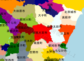 常陸大宮市の位置を示す地図