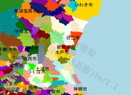 那珂市の位置を示す地図