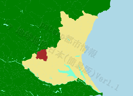 筑西市の位置を示す地図