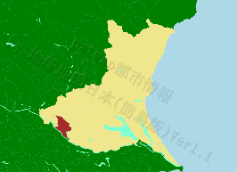 坂東市の位置を示す地図