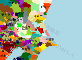 行方市の位置を示す地図