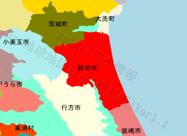 鉾田市の位置を示す地図