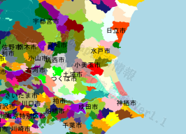 小美玉市の位置を示す地図